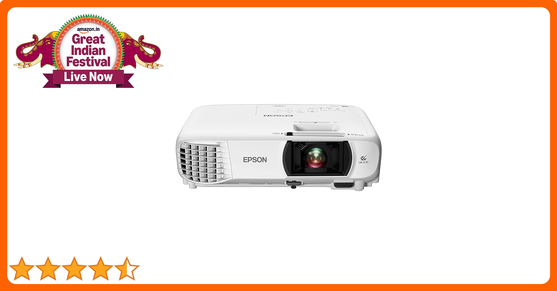 EPSON ホームプロジェクター フルHD 1080p 1060 Home Cinema 1060 1080p 3LCD Projector - Certified ReNew